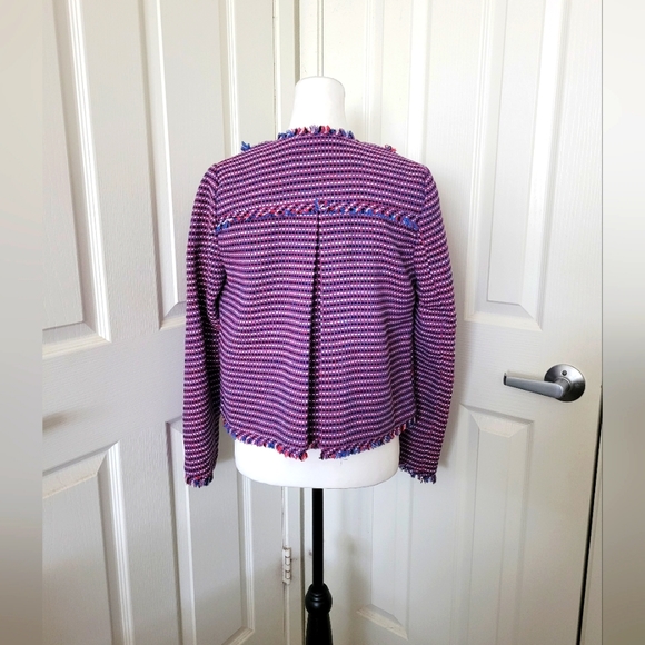 Pinko | NWOT Italian Multicolor Embellished Jeweled Fringe Tweed Jacket - Picture 6 of 15